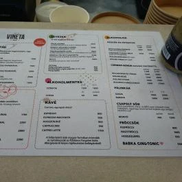 Vineta Bar - Fény utcai Piac Budapest - Étlap/itallap