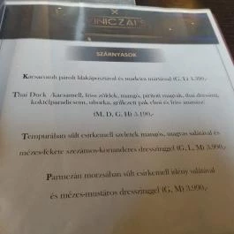 Viniczai's Restaurant & Bar, Székesfehérvár - Étlap/itallap