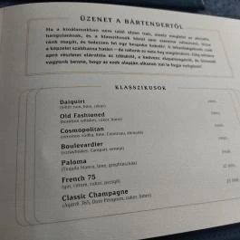 VIRTU Restaurant Budapest - Étlap/itallap