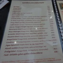 Vörösmarty Cukrászda Székesfehérvár - Étlap/itallap