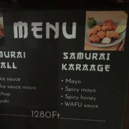 WAFU - Japanese Bar & Restaurant Budapest - Étlap/itallap