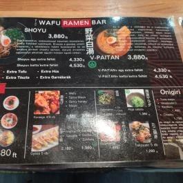 WAFU - Ramen Bar Budapest - Étlap/itallap