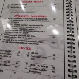 Wake Up - Gourmet Bár Budapest - Étlap/itallap