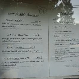 Wekerle Étterem Budapest - Étlap/itallap