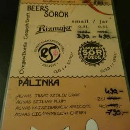 Whiskers Cat Pub Budapest - Étlap/itallap