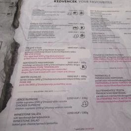 Winestone Budapest City Center Budapest - Étlap/itallap