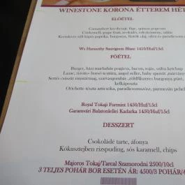 Winestone Budapest Korona Budapest - Étlap/itallap
