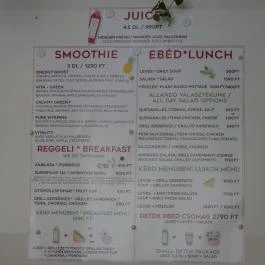 Wonder Juice Budapest - Étlap/itallap