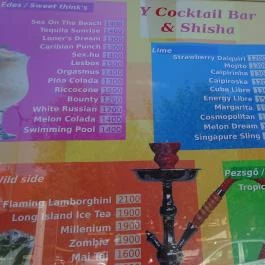 Y Cocktail Bar & Club Balatonlelle - Étlap/itallap