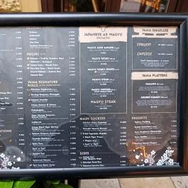 Yama Étterem Budapest - Étlap/itallap