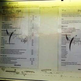 Ypsilon Café Budapest - Étlap/itallap