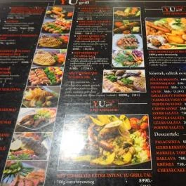 Yu-Grill Budapest - Étlap/itallap