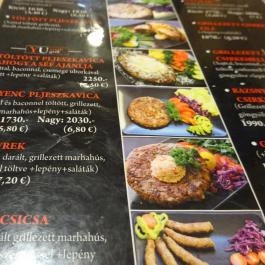 Yu-Grill Budapest - Étlap/itallap