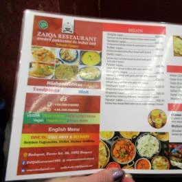 Zaiqa Pakisztáni & Indiai Étterem Budapest - Étlap/itallap
