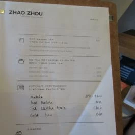Zhao Zhou Tea Budapest - Étlap/itallap