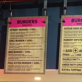 Zing Burger - Király20 Budapest - Étlap/itallap