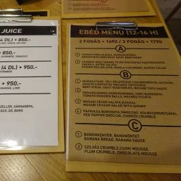 Zing Burger - Nádor utca Budapest - Étlap/itallap