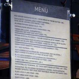 Zing Burger - Nádor utca Budapest - Étlap/itallap