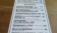 Zing Burger - Nyugati Budapest - Étlap/itallap