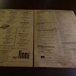 Zip’s Brewhouse Miskolc - Étlap/itallap