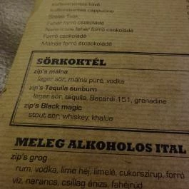 Zip’s Brewhouse Miskolc - Étlap/itallap