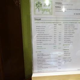 Zöld Pagony Budapest - Étlap/itallap