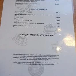 Zoli's Café Bakery Budapest - Étlap/itallap