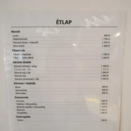 Zóna Kifőzde, Budapest - Étlap/itallap