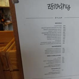 Zsivány Budapest - Étlap/itallap