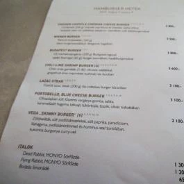 Zsolnay Kávéház Budapest - Étlap/itallap