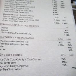 Zsolnay Kávéház Budapest - Étlap/itallap