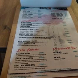 Zusi Budapest - Étlap/itallap